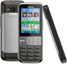 NOKIA C5-00 GRAY BACK FRONT SIDE