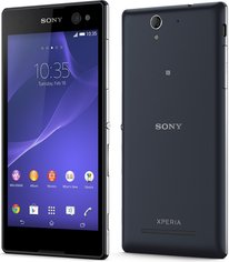 SONY XPERIA C3 BLACK BACK FRONT