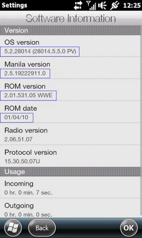 HTC HD2 Windows Mobile 6.5.3 Upgrade Build V05 2.01.531.05 datasheet