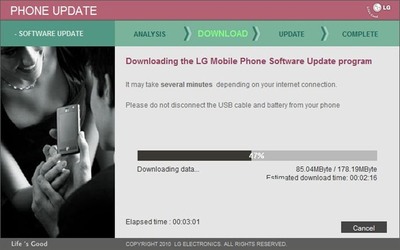 T-Mobile LG P999 G2X Android 2.3.3 OS Upgrade V21e datasheet