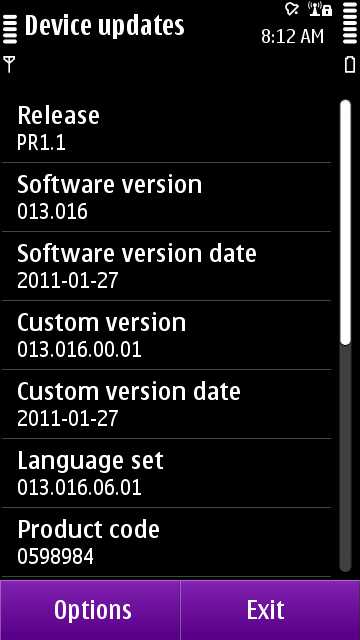 Nokia N8 Firmware Update v013.016 datasheet