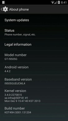 Samsung GT-i9505G Galaxy S4 Google Play Android 4.4.2 KitKat System Update KOT49H datasheet