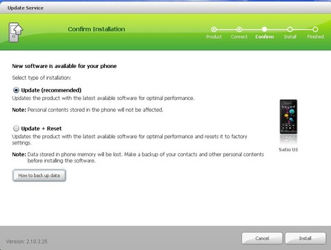 Sony Ericsson Satio U1 ROM Update  R2AK datasheet