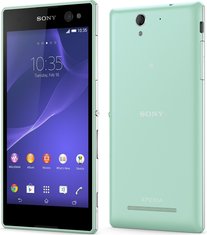 sony xperia c3 green back front
