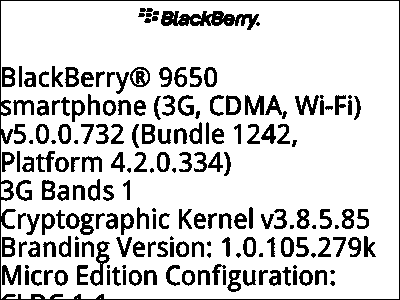 BlackBerry Bold 9650 BlackBerry OS OTA Update 5.0.0.732