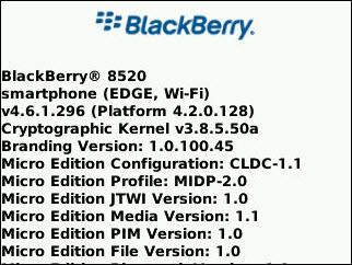 BlackBerry Curve 8520 BlackBerry OS Update 4.6.1.296