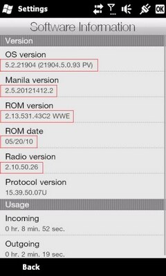 HTC HD2 Windows Mobile 6.5.3 Upgrade V43C2 2.13.531.43C2 datasheet
