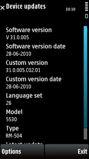 Nokia 5530 XpressMusic Firmware Update v31.0.005 datasheet