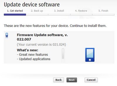 Nokia E72 Firmware Update v22.007