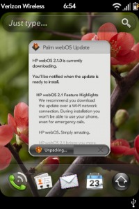 Palm Pre 2 WebOS 2.1.0 OS OTA Update datasheet