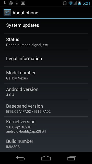 Samsung SCH-i515 Galaxy Nexus Android 4.0.4 OS Update IMM30B